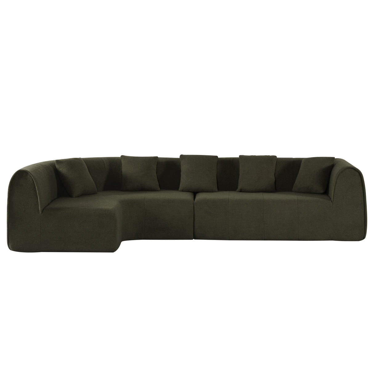 كنب زاوية فايورا مضغوط باللون الزيتي غامق