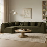 كنب زاوية فايورا مضغوط باللون الزيتي غامق