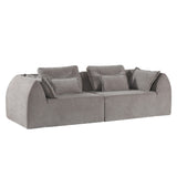 كنب لوريفا ثلاثي مضغوط باللون الرمادي