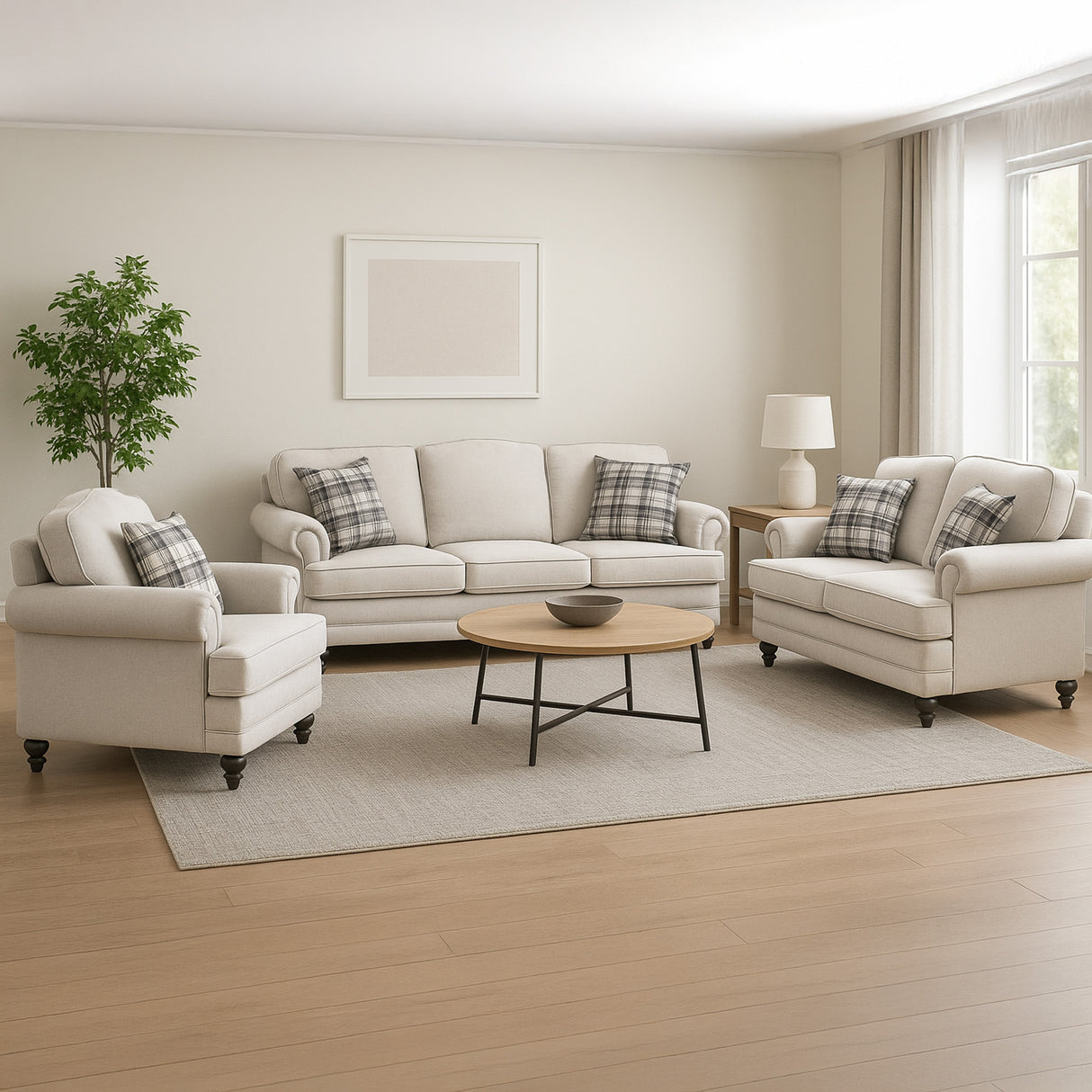 طقم كنب لاريس باللون البيج