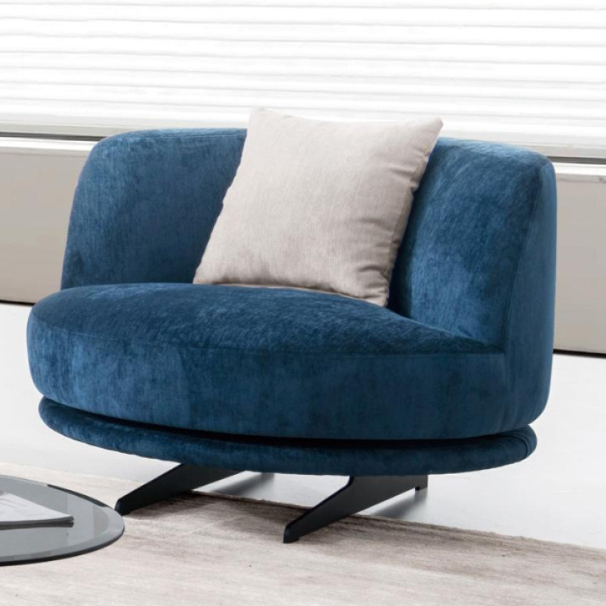 كنب مارينا فردي باللون البيج والأزرق