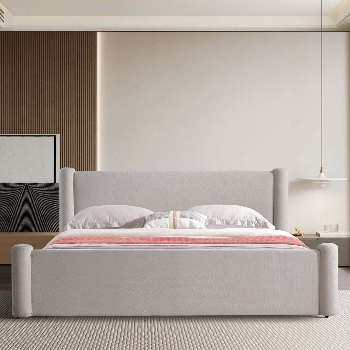 سرير نوفالين باللون الكريمي