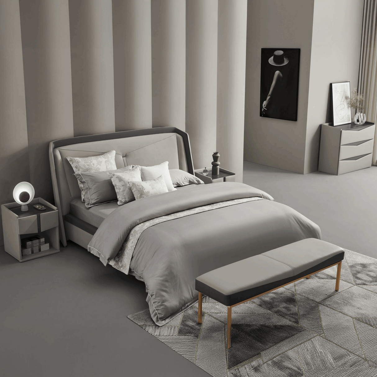 غرفة نوم نوبيل باللون البيج