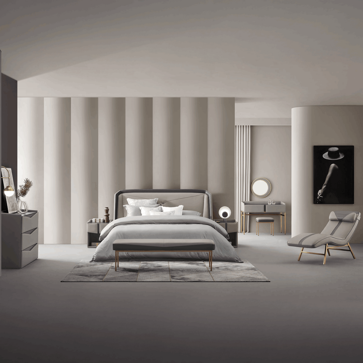 غرفة نوم نوبيل باللون البيج