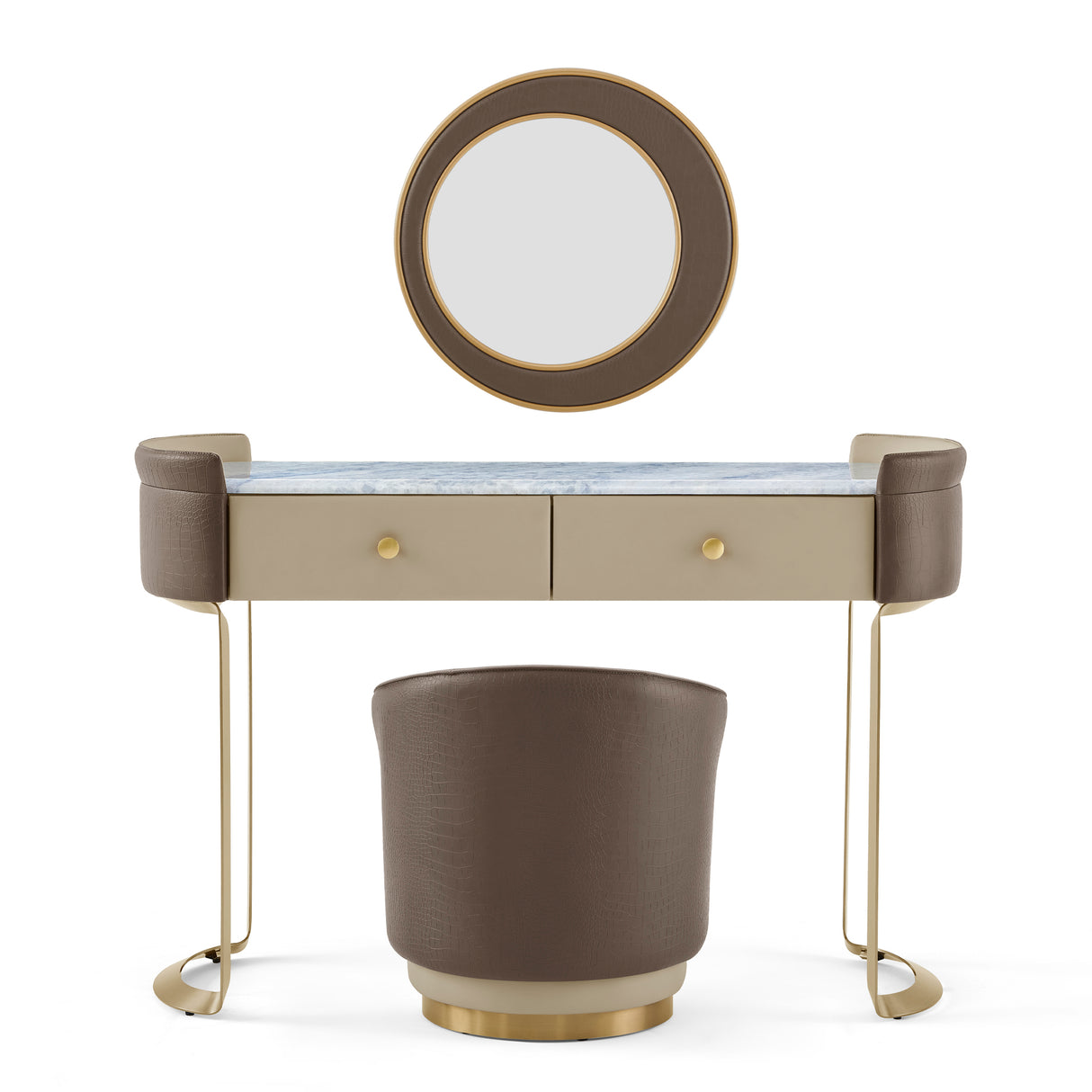 تسريحة مع مرآة نولا باللون البني